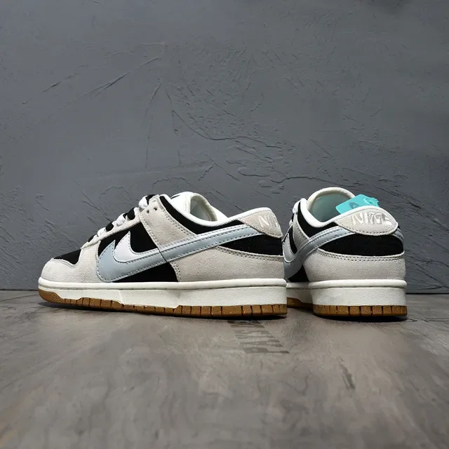 Nike Dunk Low Black White Silver Gum Lifestyle Sneakers 4