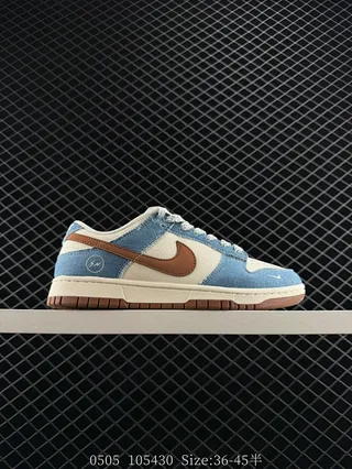 Nike Dunk Low Chaussures de Skateboard à panneaux Denim Bleu Brun 2