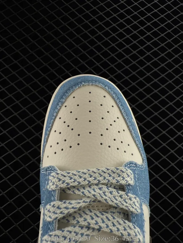 Nike Dunk Low Chaussures de Skateboard à panneaux Denim Bleu Brun 3