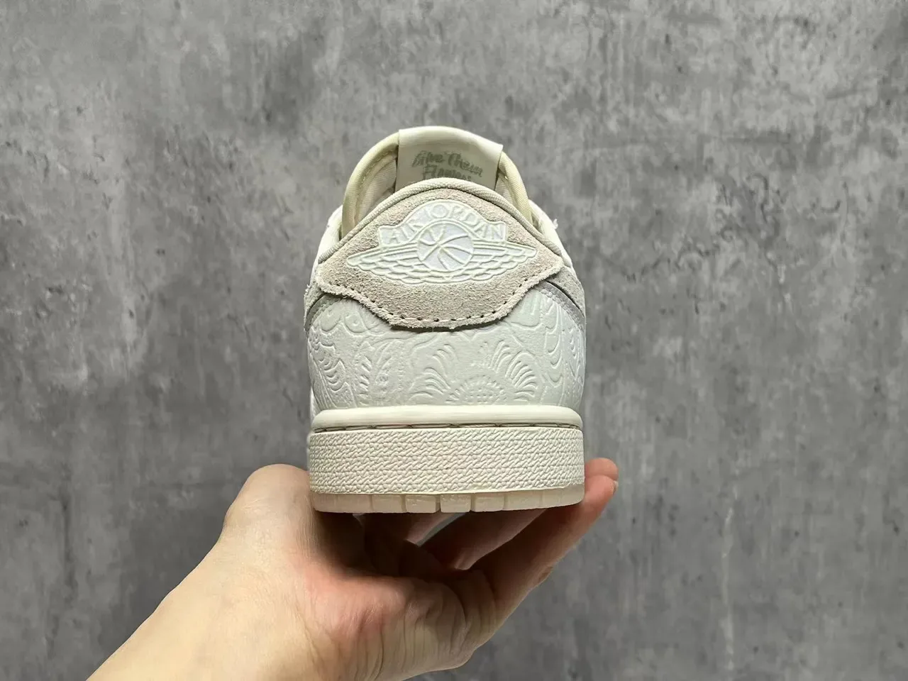Nike Dunk Low Embossed Floral Beige Lifestyle Sneakers 6