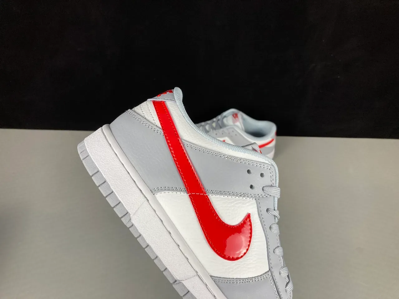 Nike Dunk Low Gray White Red Lifestyle Sneakers 14