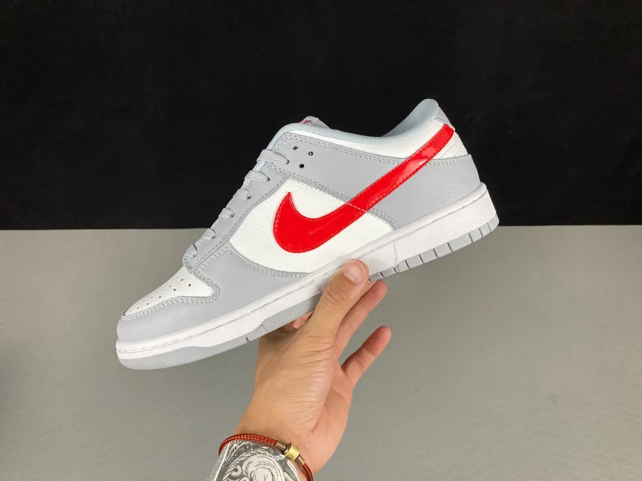 Nike Dunk Low Gray White Red Lifestyle Sneakers 15