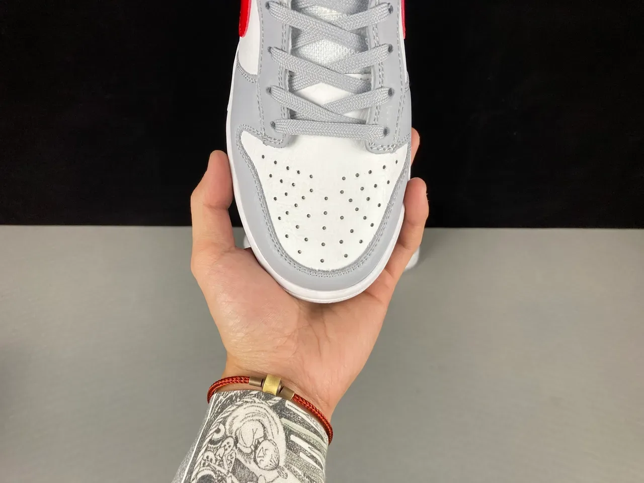 Nike Dunk Low Gray White Red Lifestyle Sneakers 16