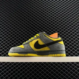 Nike Dunk Low ग्रे येलो सूड स्यूपर स्केटबोर्ड जूते