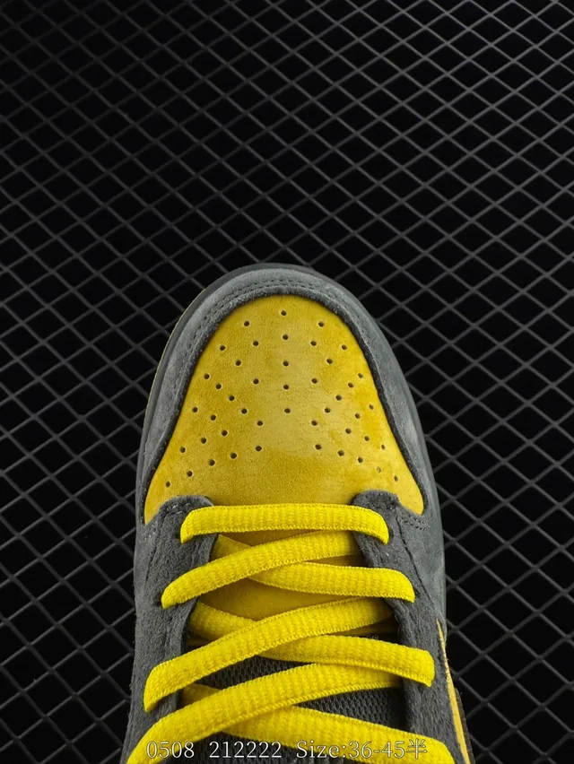 Nike Dunk Low Gris Jaune Daim Supérieur Chaussures de Skateboard 2
