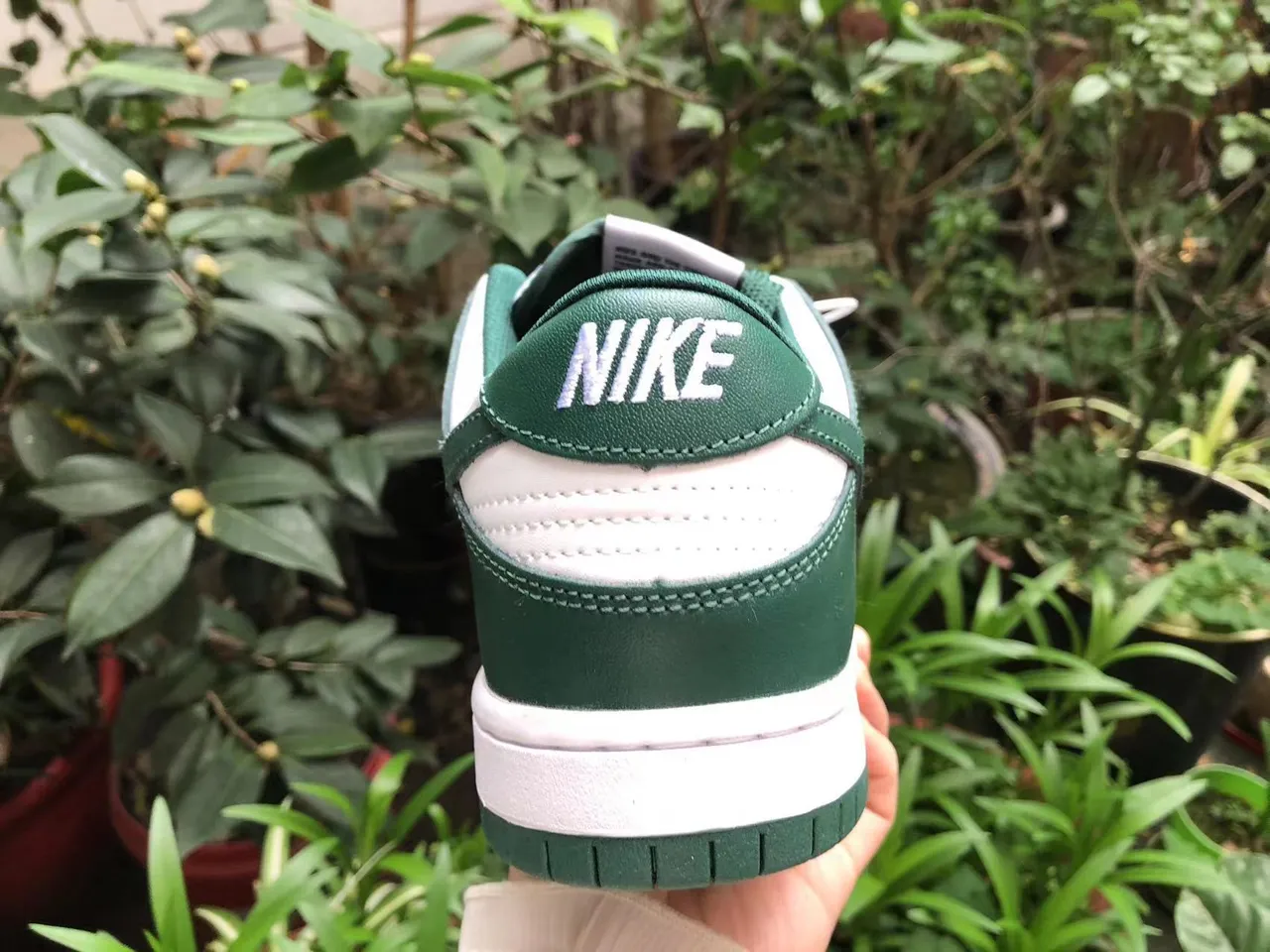 Nike Dunk Low Green and White Lifestyle Sneakers 4