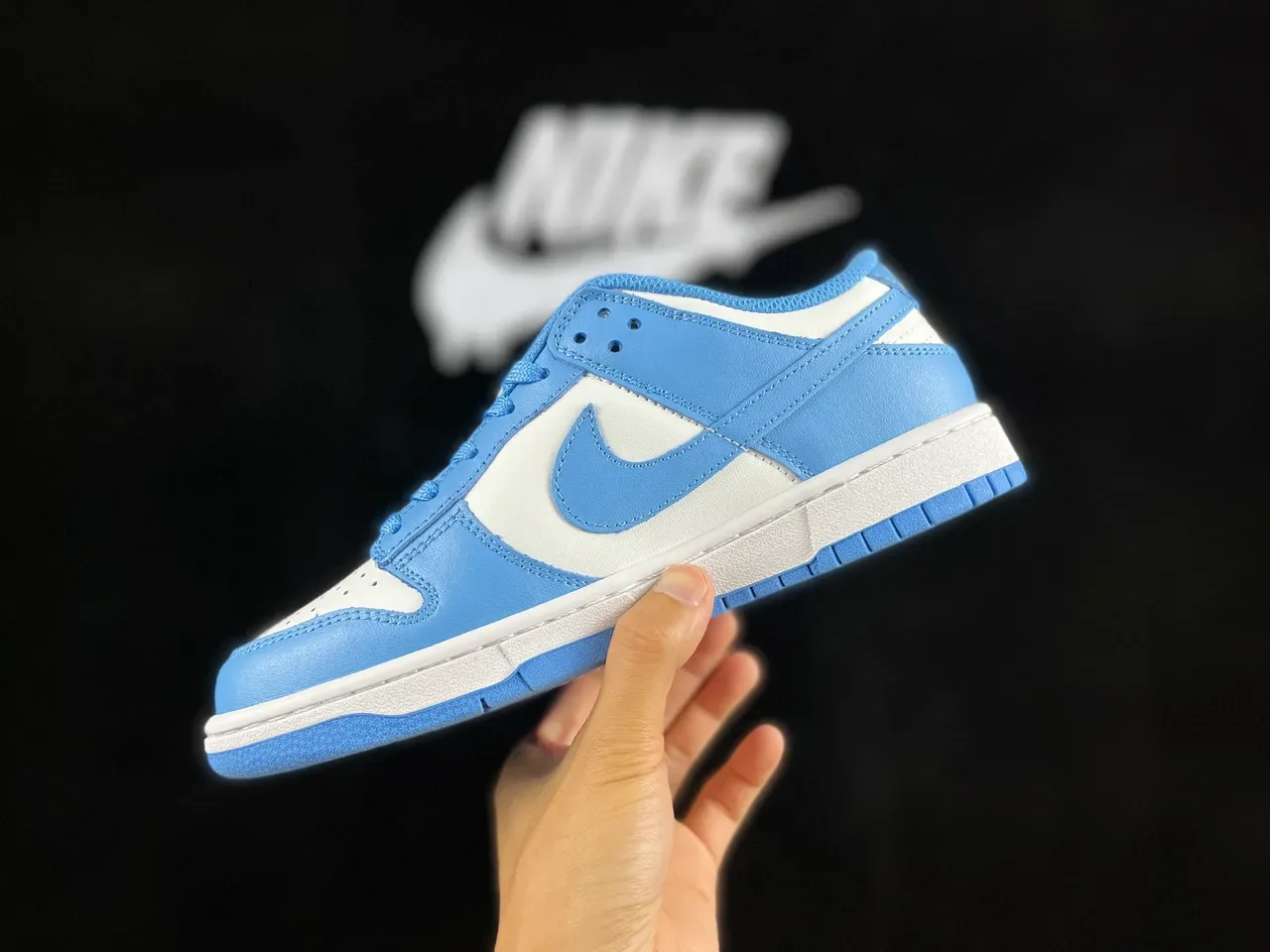 Nike Dunk Low Light Blue and White Lifestyle Sneakers 4