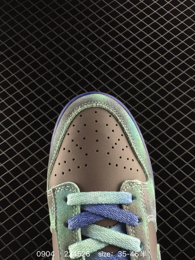 Nike Dunk Low Multicolor Blue Iridescent Suede Skateboard Shoes 3
