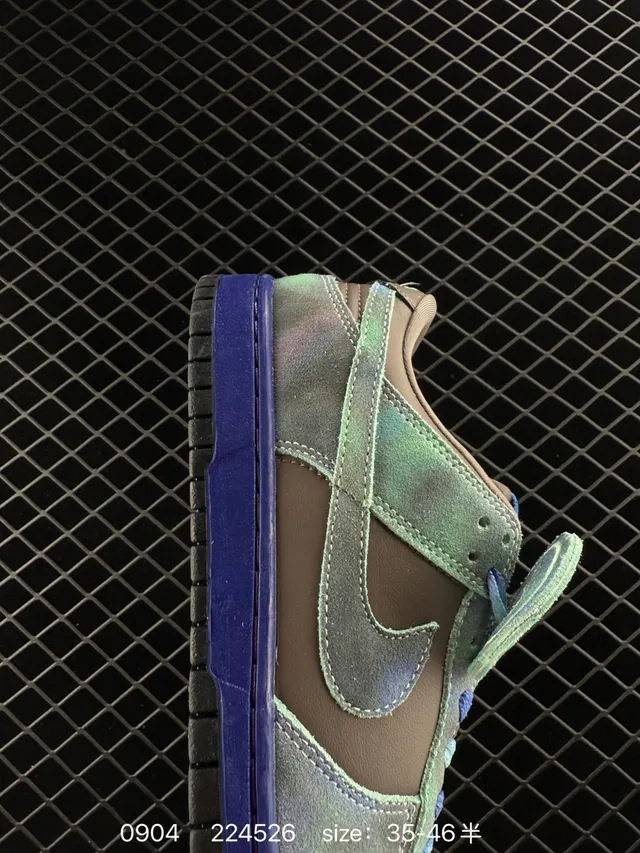 Nike Dunk Low Multicolor Blue Iridescent Suede Skateboard Shoes 5
