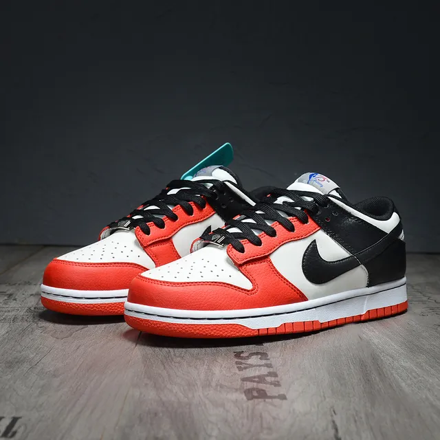 Nike Dunk Low NBA 75th Anniversary White Black Red Lifestyle Sneakers 3