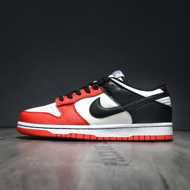 Nike Dunk Low NBA 75th Anniversary White Black Red Lifestyle Sneakers 7