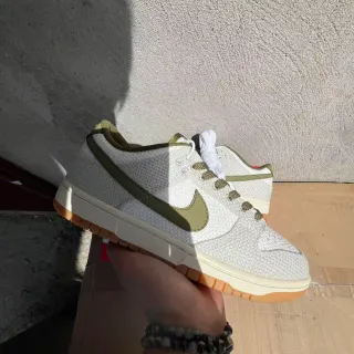 Nike Dunk Low Olive Green Textured Knit Lifestyle Sneakers