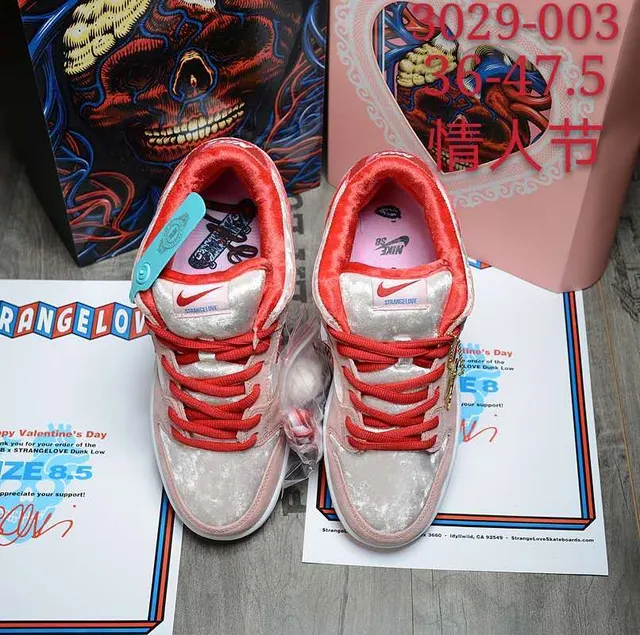 Nike Dunk Low Pink and Red Velvet Lifestyle Sneakers 8