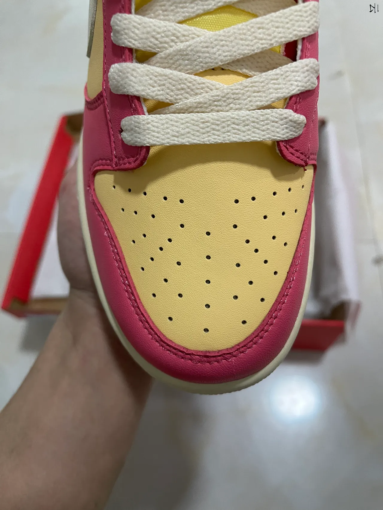 Nike Dunk Low Pink Yellow Cream Lifestyle Sneakers 3