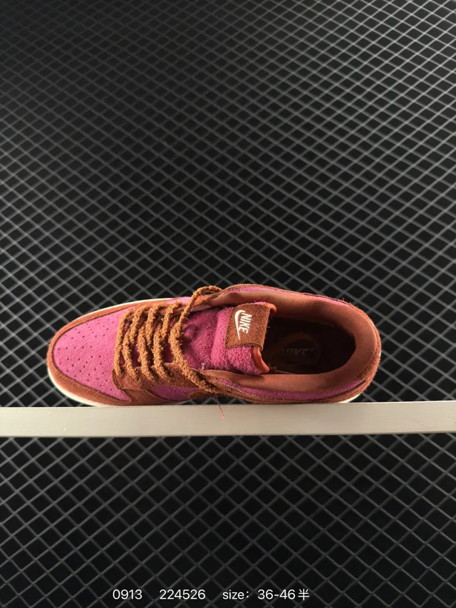 Nike Dunk Low Two-Tone Marron Rose Daim Chaussures de Skateboard 4
