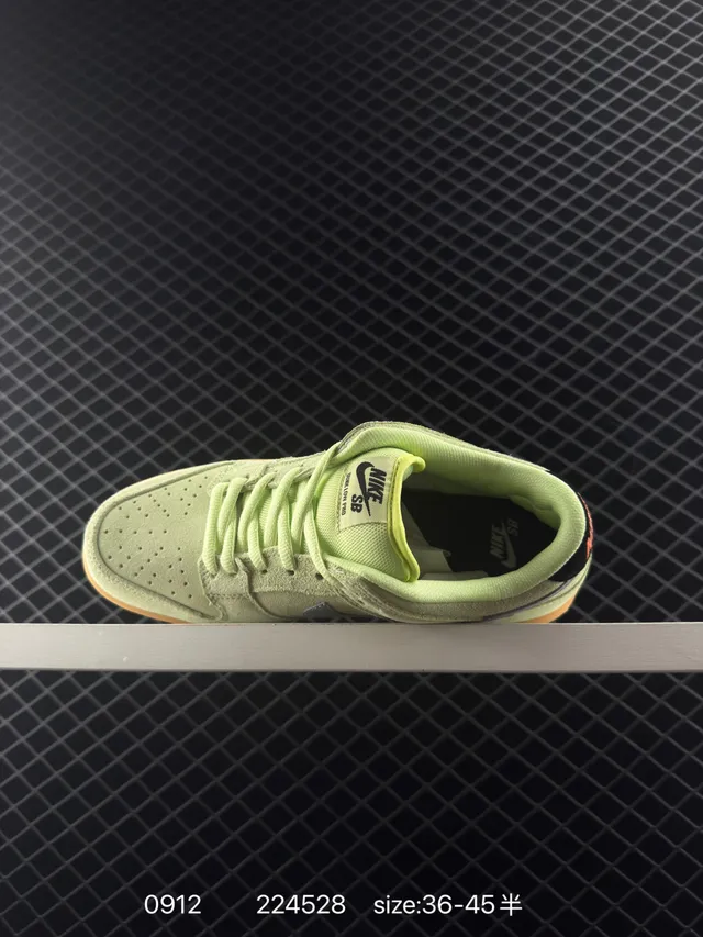 Nike Dunk SB upper de camurça verde cinza Low-Top tênis de skate 3