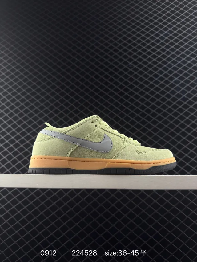 Nike Dunk SB upper de camurça verde cinza Low-Top tênis de skate 4