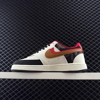 Nike Ebernon Low सफेद काला लाल भूरा परतदार चमड़ा जीवनशैली स्नीकर