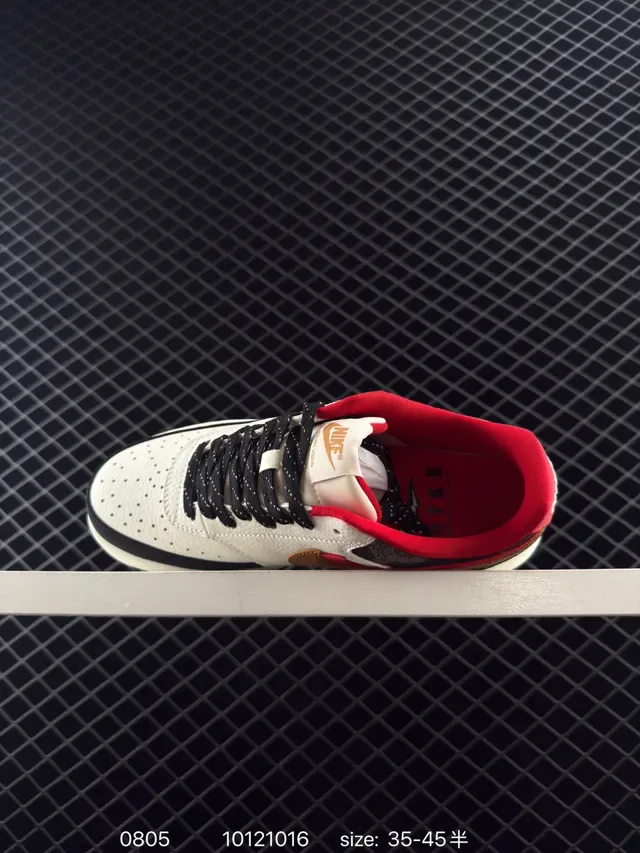 Nike Ebernon Low White Black Red Brown Layered Leather Lifestyle Sneakers 5