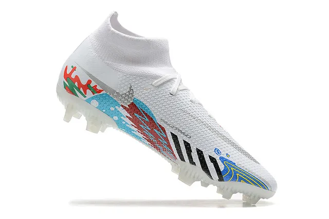 Nike Football Boot White Red Blue Graphic Firm-Ground Soccer Shoes 5