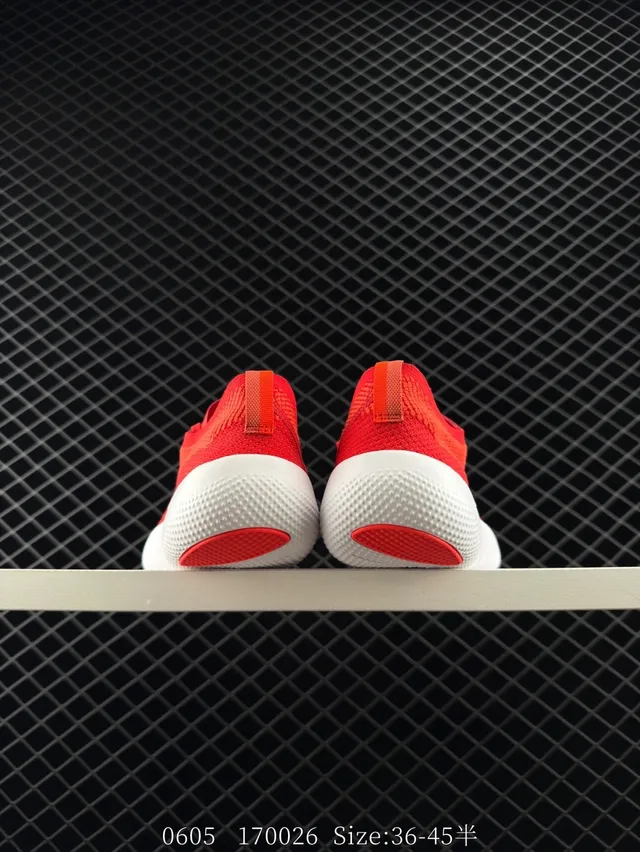 Nike Free Red White Flyknit Grooved Sole Running Shoes 3