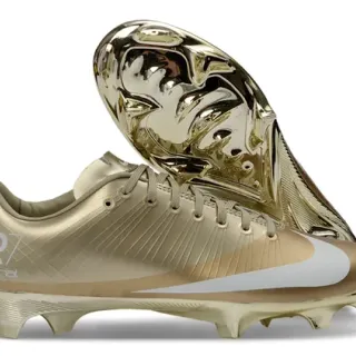 Nike Gold White Metallic Finish Ribbed Synthetic Upper Firm-Ground Soccer Shoes