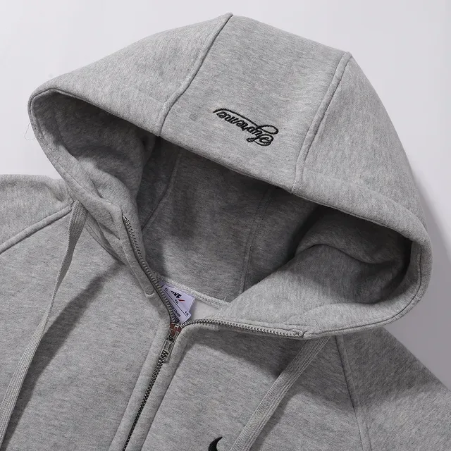 Nike Gray Black Full-Zip Raglan Sleeve Hoodie 11