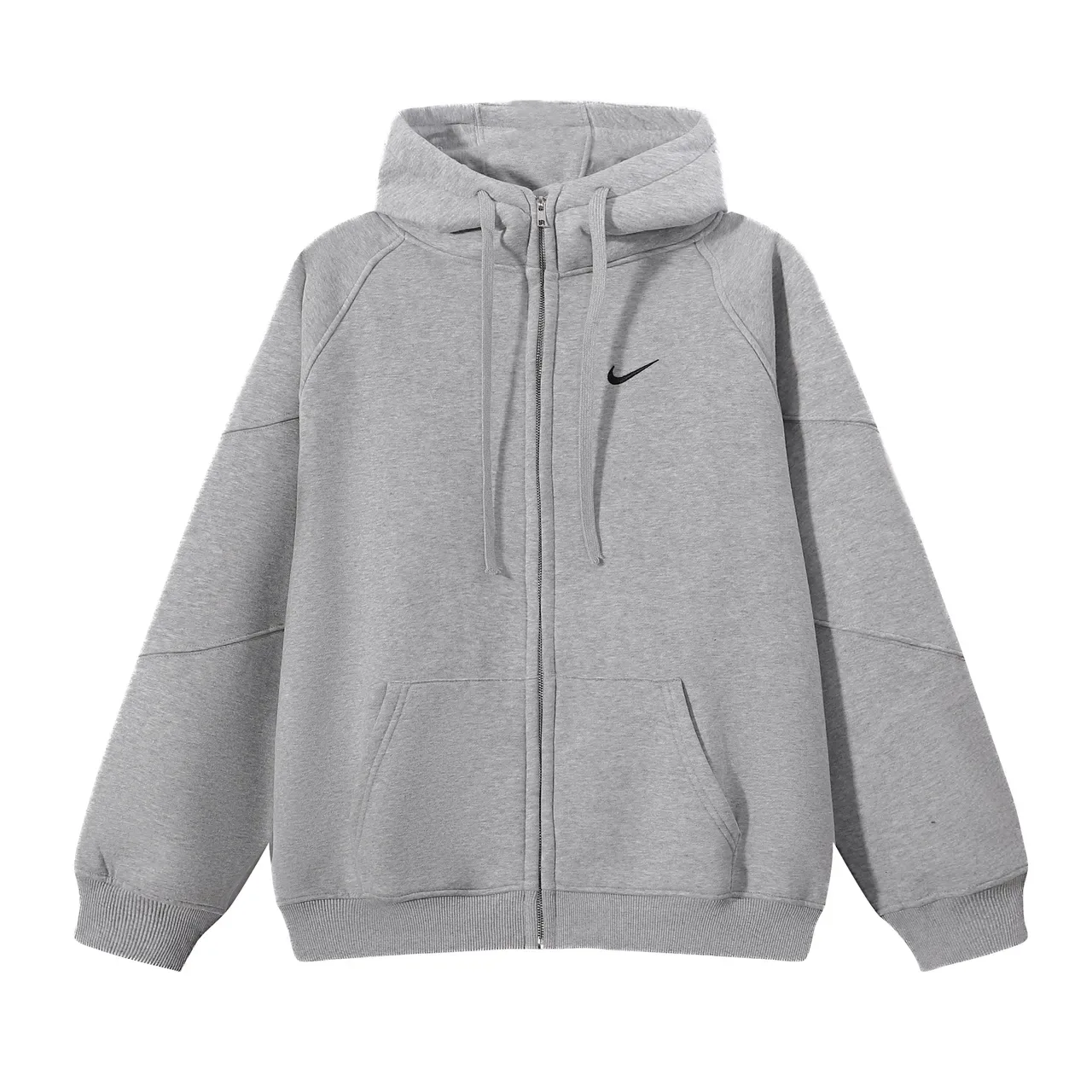 Nike Gray Black Full-Zip Raglan Sleeve Hoodie 12