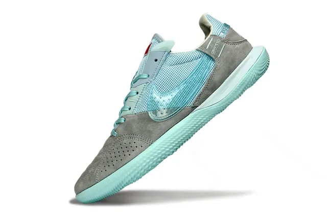 Nike Gray Blue Low-Top Suede And Mesh Upper Sneakers 3