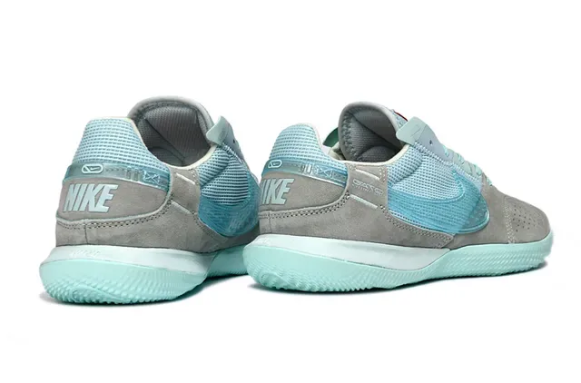 Nike Gray Blue Low-Top Suede And Mesh Upper Sneakers 5