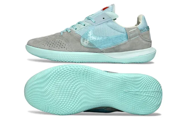 Nike Gray Blue Low-Top Suede And Mesh Upper Sneakers 6