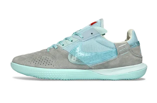 Nike Gray Blue Low-Top Suede And Mesh Upper Sneakers 7