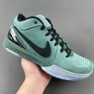 Nike Green Black High-Top Suede-Mesh Upper Basketball Shoes