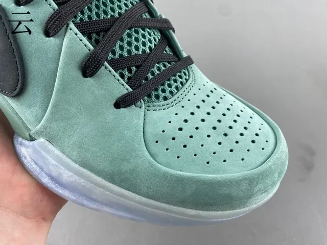 Nike Green Black High-Top Suede-Mesh Upper Basketball Shoes 2