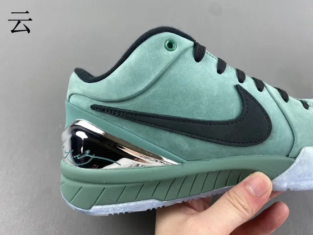 Nike Green Black High-Top Suede-Mesh Upper Basketball Shoes 3