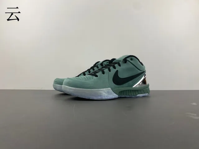 Nike Green Black High-Top Suede-Mesh Upper Basketball Shoes 9