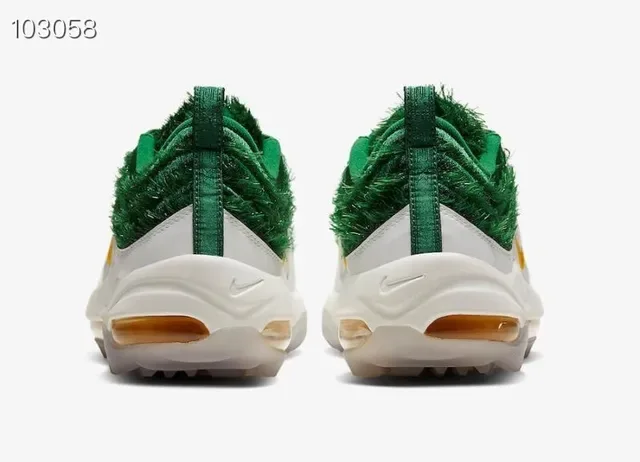 Nike Green White Plush Textured Upper Midsole Lifestyle Sneakers 4