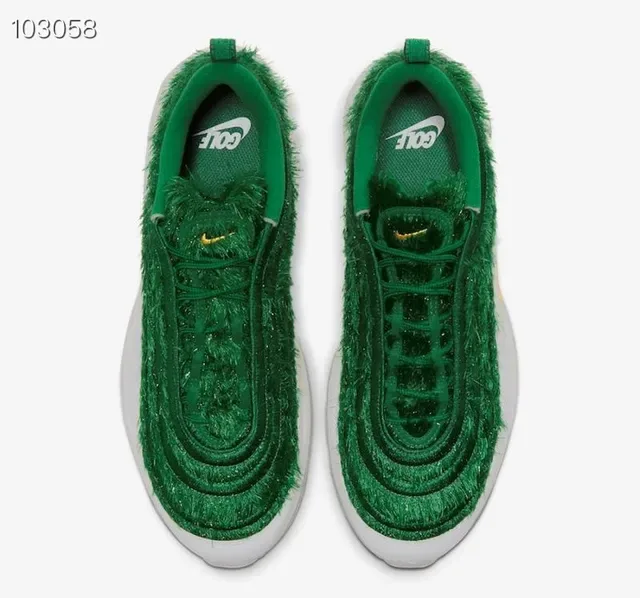 Nike Green White Plush Textured Upper Midsole Lifestyle Sneakers 5