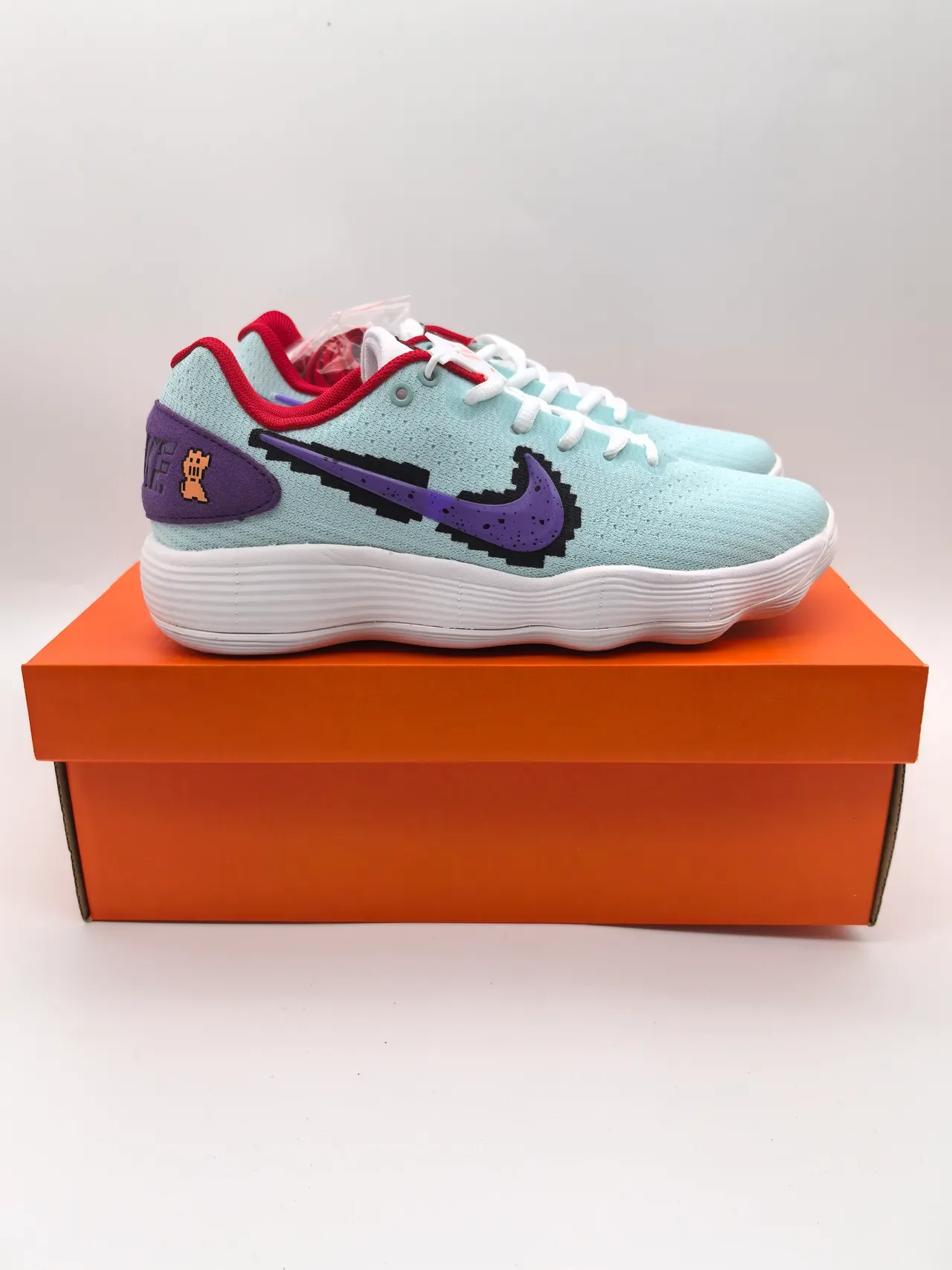 Nike Hyperdunk Low Pixel Monster Aqua Purple Lifestyle Sneakers 4