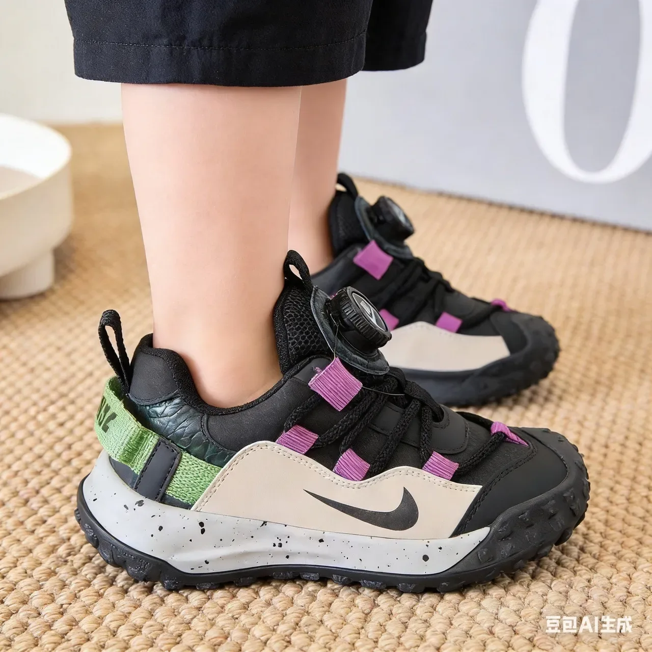 Nike Laceless BOA Dial Kids Lifestyle Sneakers 19
