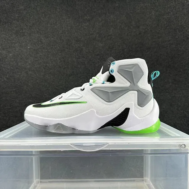 Nike LeBron White Green High-Top Basketball Shoes 2