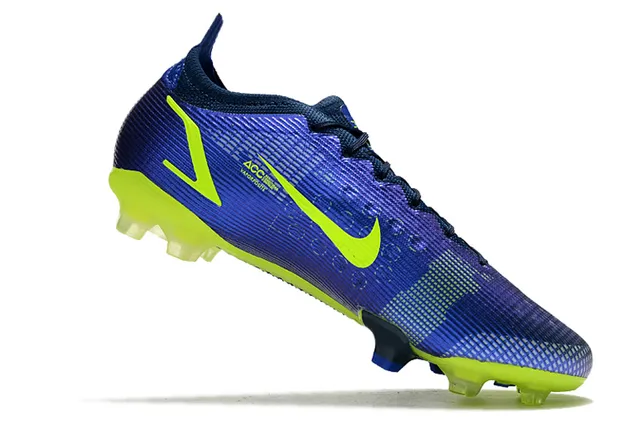 Nike Mercurial Blue Yellow Low-Cut Sock-Fit Upper Textured Synthetic Cage Firm-Ground Soccer Shoes 3