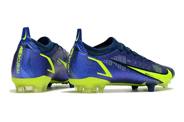 Nike Mercurial Blue Yellow Low-Cut Sock-Fit Upper Textured Synthetic Cage Firm-Ground Soccer Shoes 7