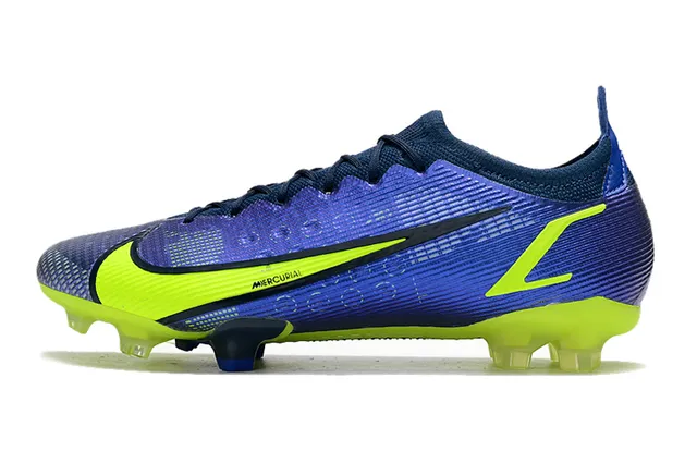 Nike Mercurial Blue Yellow Low-Cut Sock-Fit Upper Textured Synthetic Cage Firm-Ground Soccer Shoes 10