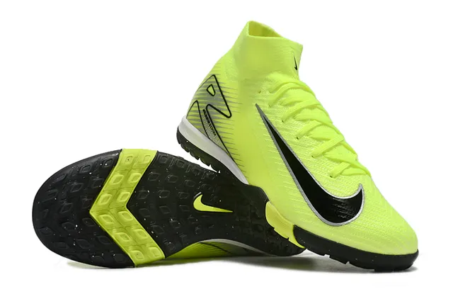 Nike Mercurial Superfly Turf Jaune Néon Noir Chaussures de football pour gazon artificiel 2