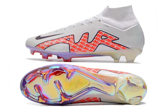 Nike Mercurial Superfly Blanc Multicolore Haut-coupé Encolure-chaussette Partie supérieure Terre ferme Chaussures de football 2