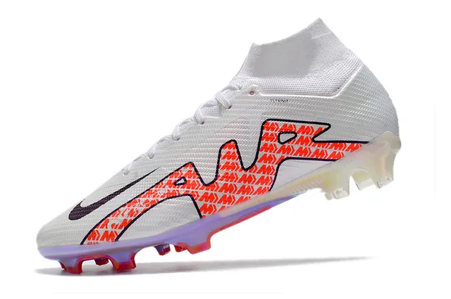 Nike Mercurial Superfly Blanc Multicolore Haut-coupé Encolure-chaussette Partie supérieure Terre ferme Chaussures de football 4
