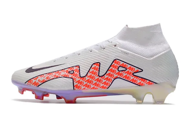 Nike Mercurial Superfly Blanc Multicolore Haut-coupé Encolure-chaussette Partie supérieure Terre ferme Chaussures de football 5