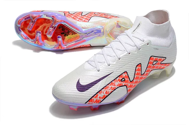 Nike Mercurial Superfly Blanc Multicolore Haut-coupé Encolure-chaussette Partie supérieure Terre ferme Chaussures de football 6