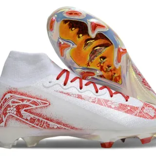 Nike Mercurial Superfly White Red Floral Iridescent Firm-Ground Soccer Shoes